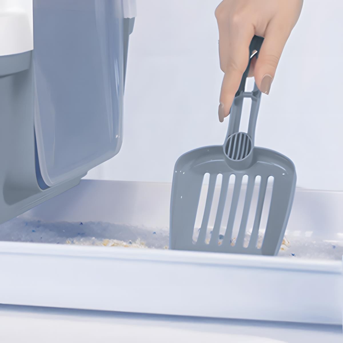 Stefanplast Cathy Clever Smart Çekmeceli Kapalı Kedi Tuvaleti Gri 58x45x48cm
