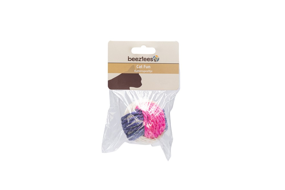 Beeztees Kedi Oyuncağı, Sisal Örgü Top, Kediotlu, 6cm