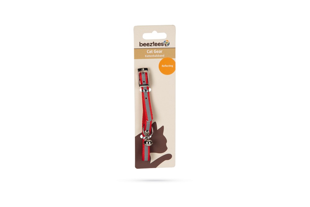 Beeztees Kedi Boyun Tasması, Fosforlu Kırmızı, 24,5-29,5cm