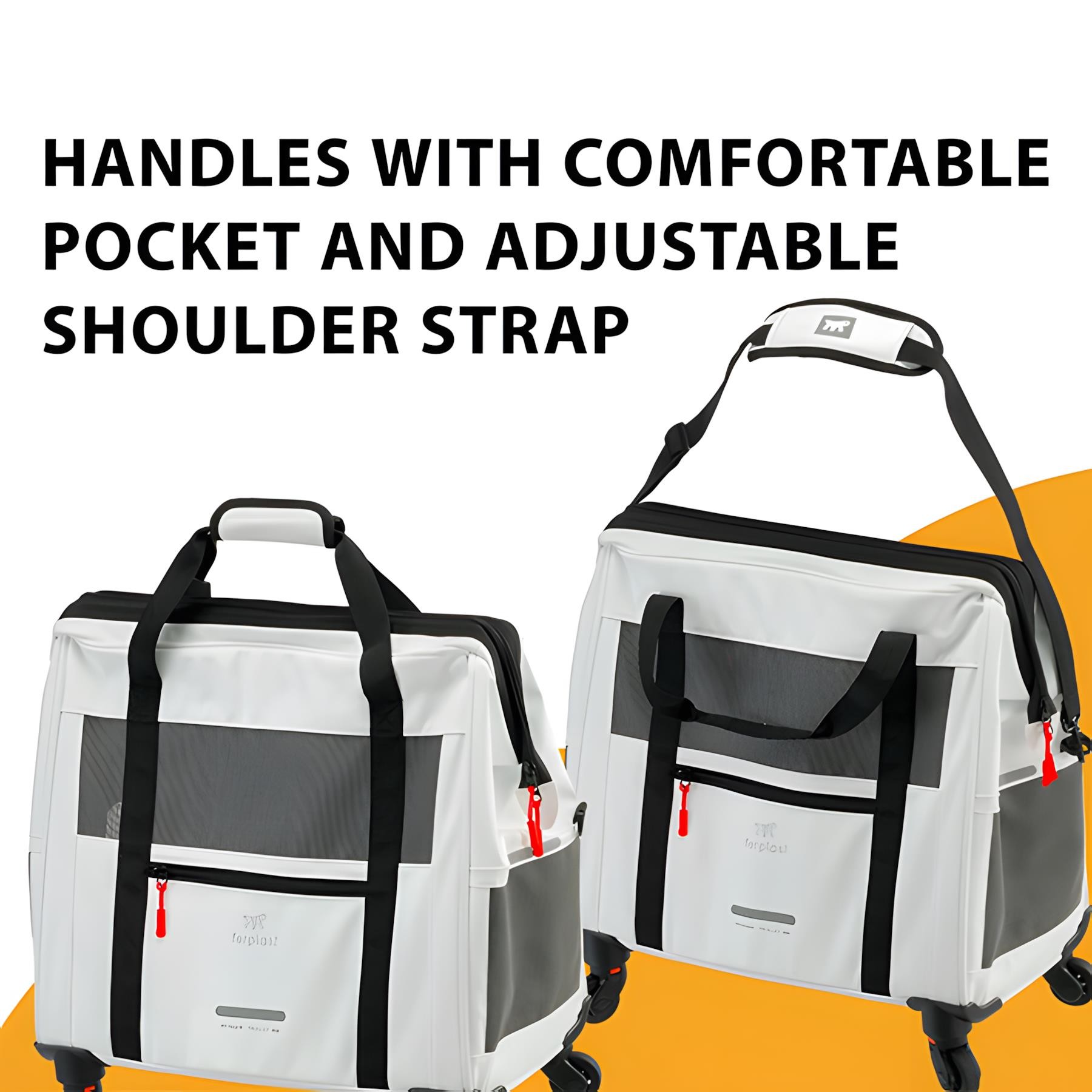 Ferplast Voyager 450 Tekerlekli Evcil Hayvan Taşıma Çantası Beyaz 46x26x48cm