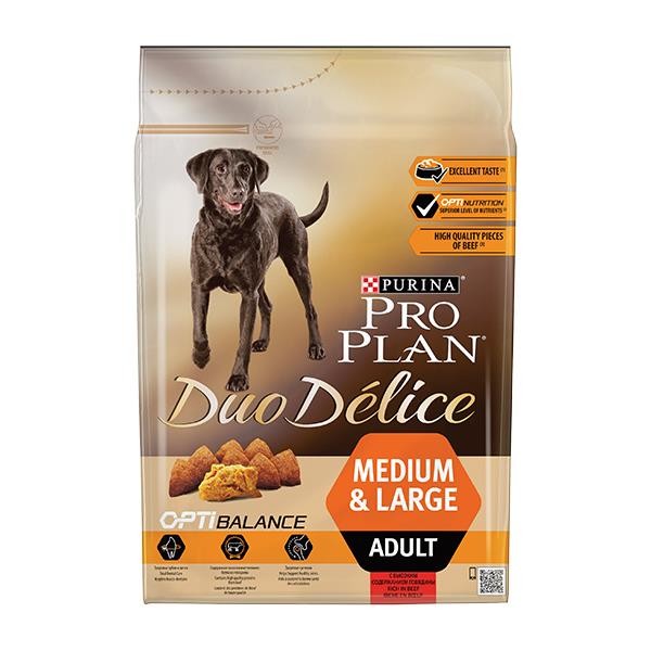 Pro Plan Duo Delice Medium Large Biftekli Büyük Irk Yetişkin Köpek Maması 2,5Kg