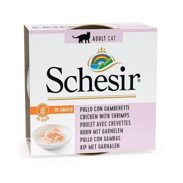 Schesir Naturel Tavuklu ve Karidesli Kedi Konservesi 70gr