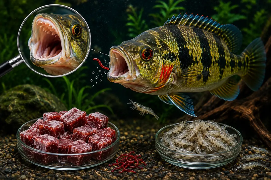 Dondurulmuş ve canlı yemler, etçil balıkların protein ihtiyacını desteklerken doğal beslenme ve avlanma davranışlarını teşvik eder.