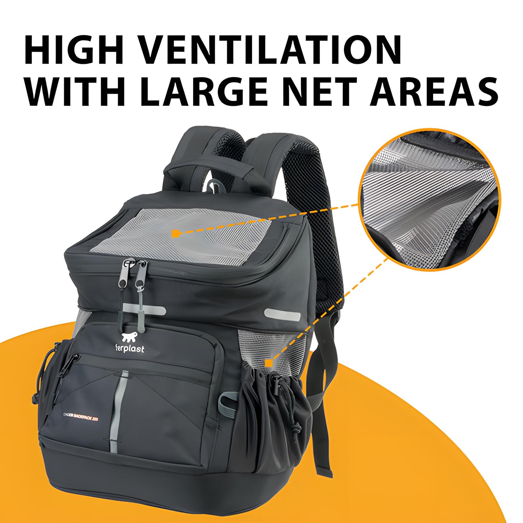 Ferplast Voyager 350 Evcil Hayvan Taşıma Çantası Siyah 29x21x36cm