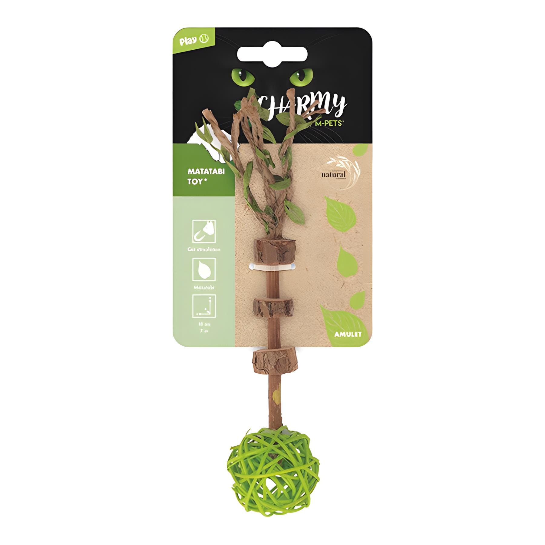 M-Pets Charmy Amulet Matatabi Kedi Oyuncağı Yeşil