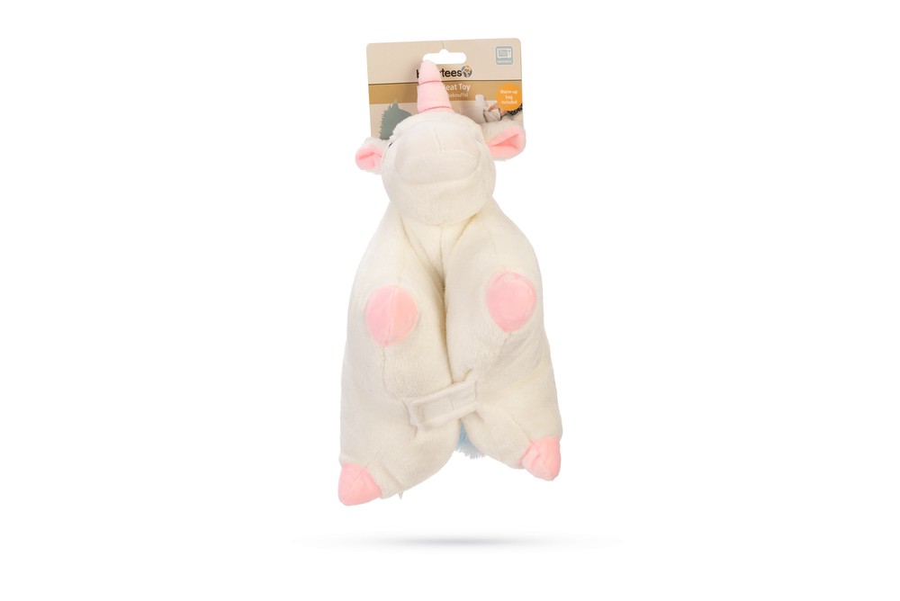 Beeztees Yavru Köpek Oyuncağı, Unicorn, Isıtıcılı, Peluş, Beyaz, 34x33x12cm