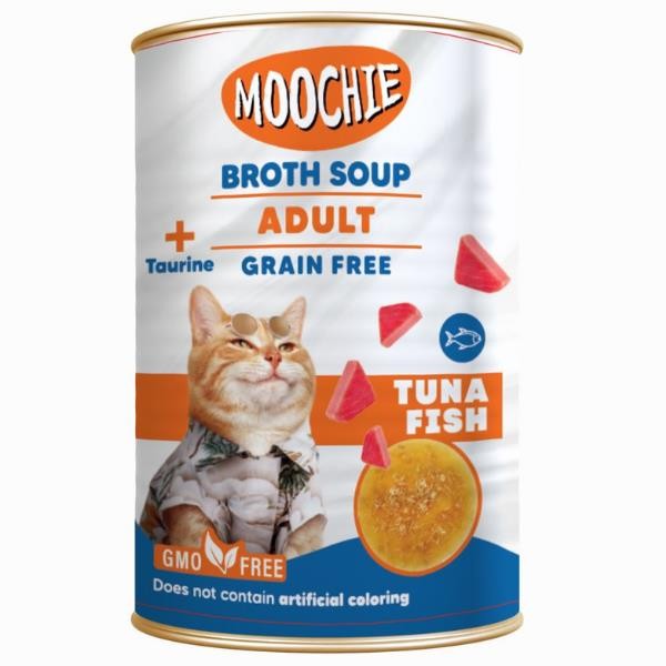 Moochie Ton Balıklı Tahılsız Et Suyu Yetişkin Kedi Çorbası 135ml