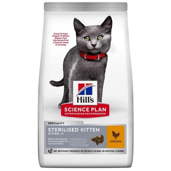 Hills Kitten Sterilised Tavuklu Kısırlaştırılmış Yavru Kedi Maması 10 Kg