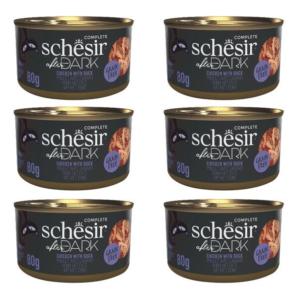 Schesir After Dark Tavuklu ve Ördekli Konserve Kedi Maması 80gr 6lı