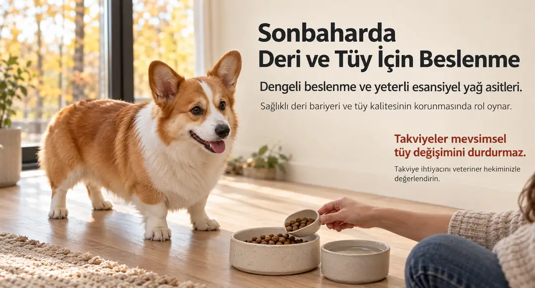 Yeterli esansiyel yağ asitleri, sağlıklı deri bariyeri ve tüy kalitesinin korunmasında rol oynar.