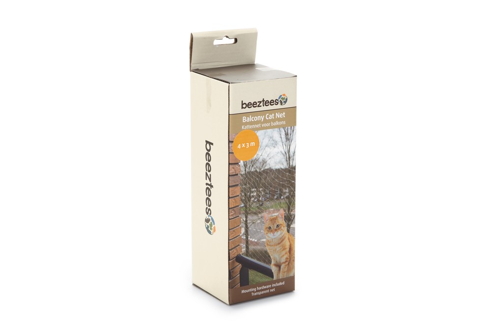Beeztees Kedi Pencere veya Balkon Koruma Filesi, Şeffaf, 4x3m
