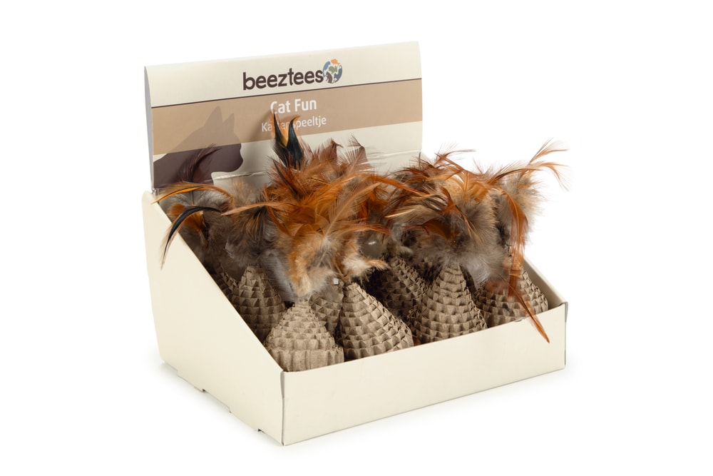 Beeztees Kedi Oyuncağı, Karton ve Ucu Tüylü Hacıyatmaz, 5x5x12cm