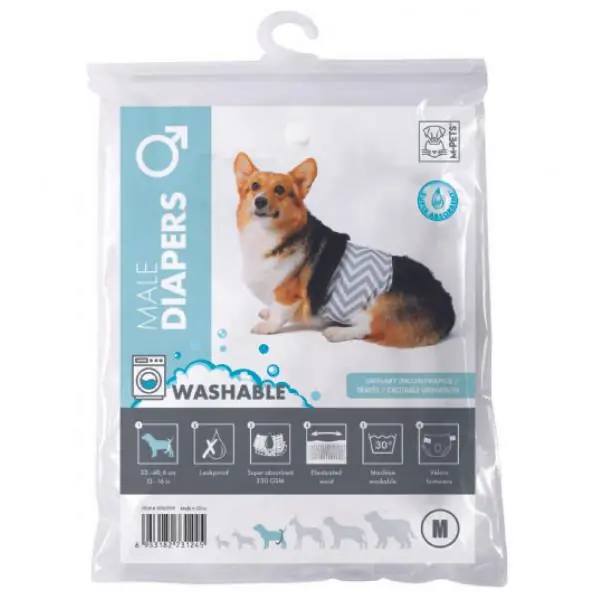 M-Pets Diapers Erkek Köpekler İçin Yıkanabilir Külot Medium