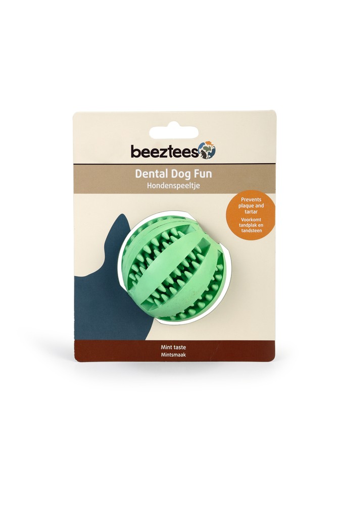 Beeztees Köpek Oyuncağı, Diş Bakım/Ödül Topu, Yeşil, 7x7x7cm