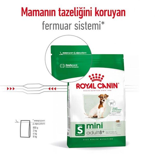 Royal Canin Mini Adult +8 Küçük Irk Yaşlı Köpek Maması 2 Kg