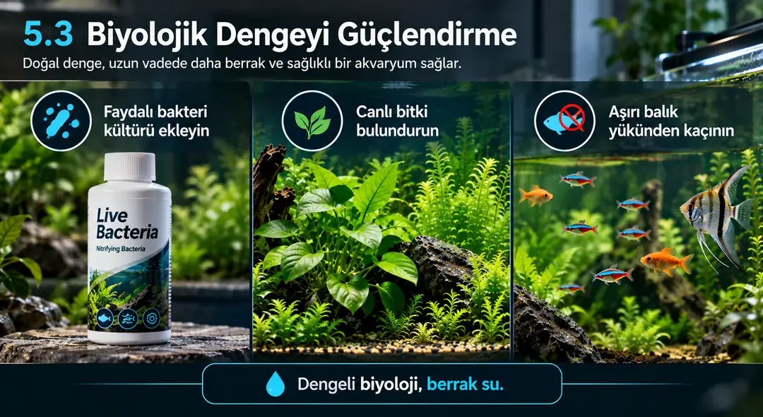 Faydalı bakteri kültürü&nbsp;ekleyerek nitrifikasyon bakterilerini destekleyin&nbsp;&nbsp;