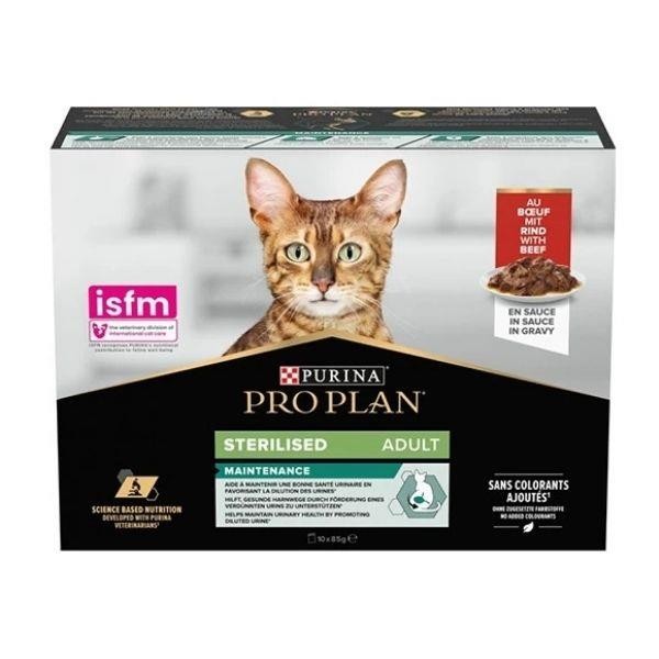 Pro Plan Pouch Sterilised Biftekli Kısır Kedi Konservesi 85gr 10lu Paket