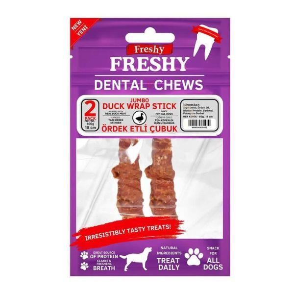 Freshy Dental Chews Jumbo Duck Wrap Stick Ördekli Çubuk Köpek Ödülü 2li