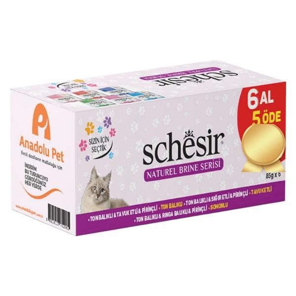 Schesir Naturel Brine Serisi Kedi Konservesi 85gr 6 Al 5 Öde