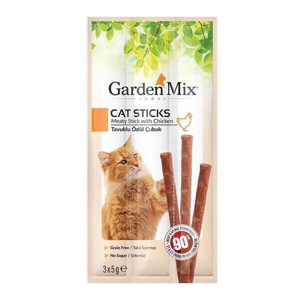 Gardenmix Tavuk Etli Sticks Kedi Ödülü 5gr 3lü