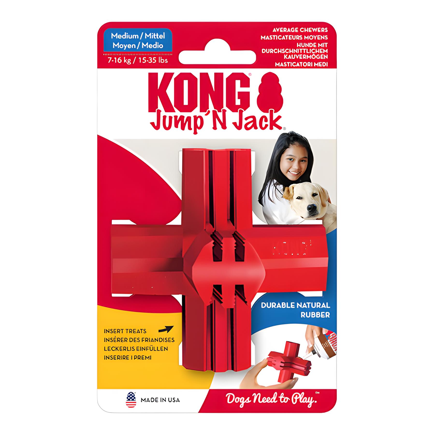 Kong Jump Jack Çok Köpekler İçin Çok Amaçlı Isırma Oyuncağı M