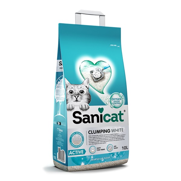 Sanicat Active Marsilya Sabunu Kokulu Topaklaşan Kedi Kumu 10Lt