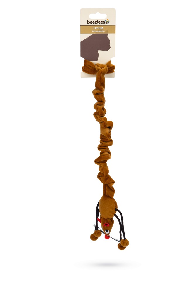 Beeztees Kedi Oyuncağı, Elastik Kuyruklu Fare, Asılabilir, Çeşitli Renklerde, 52cm