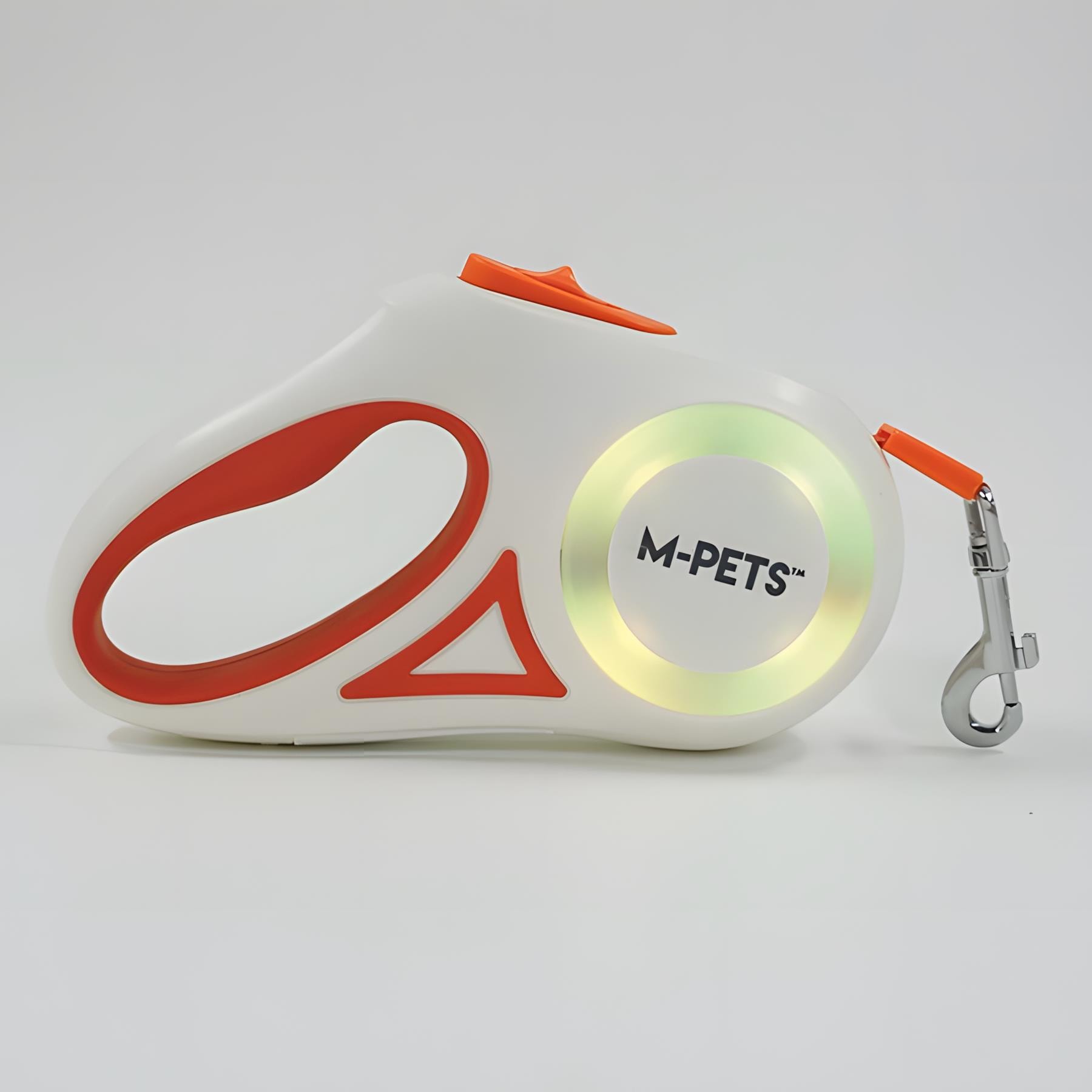 M-Pets Flash Ledli Otomatik Gezdirme Tasması Şerit 3 Metre Turuncu