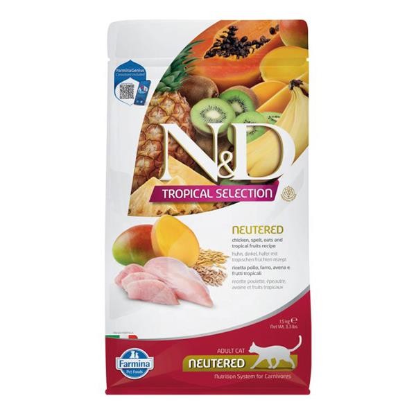 ND Tropical Selection Tavuklu Kısırlaştırılmış Kedi Maması 1,5Kg