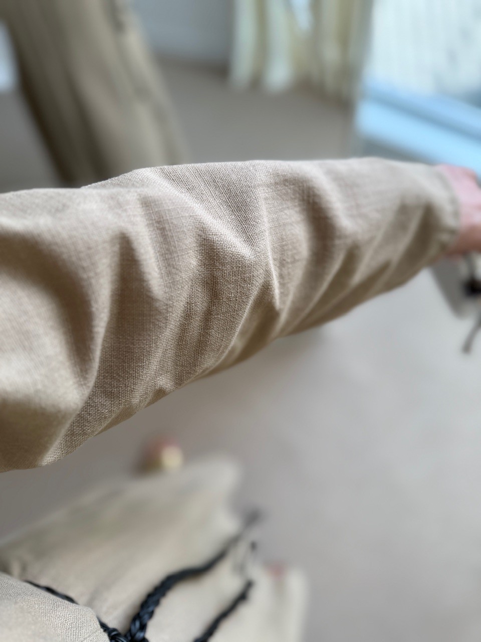 Keten elbise camel