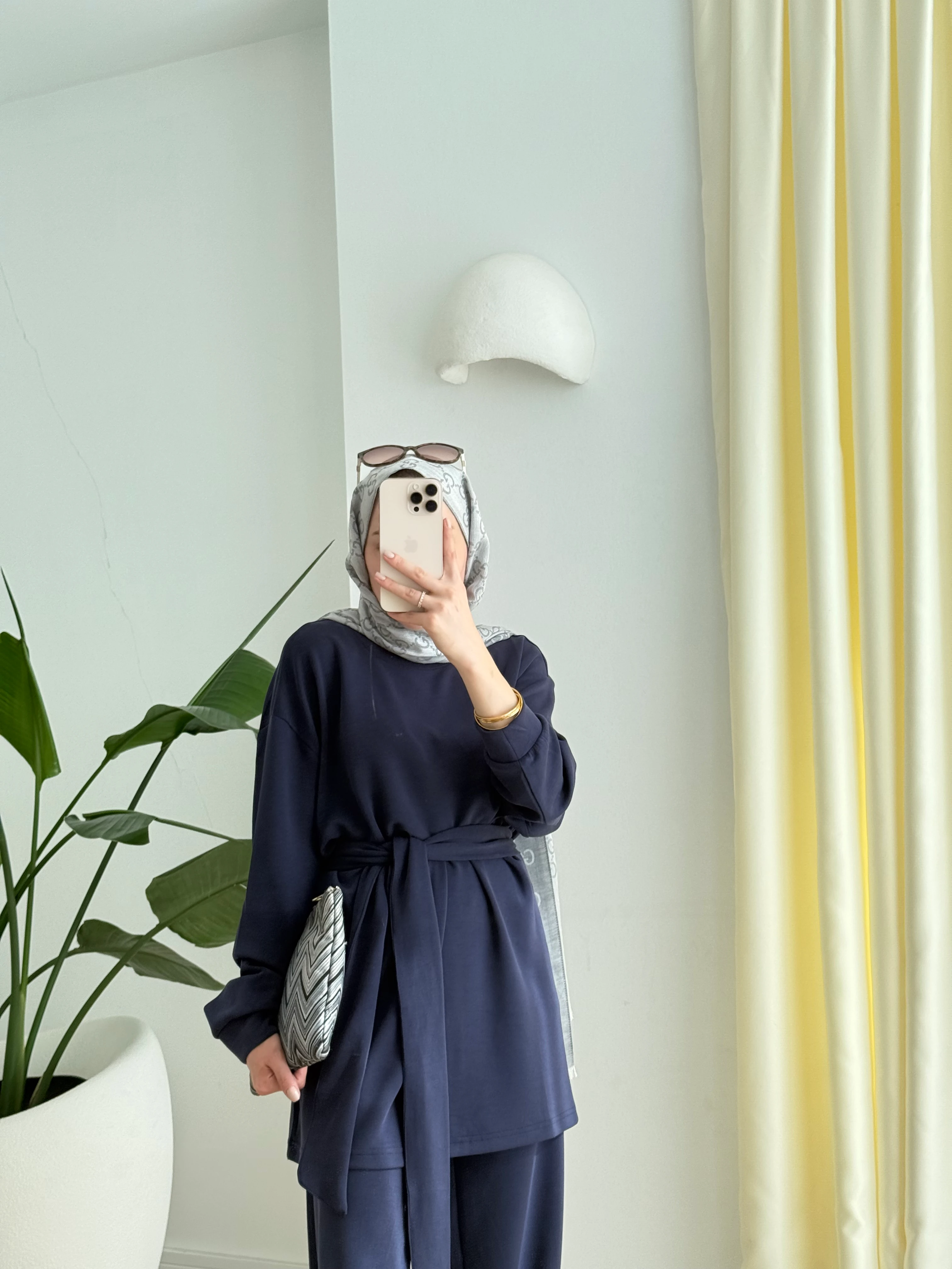 Kuşaklı Modal Takım Lacivert