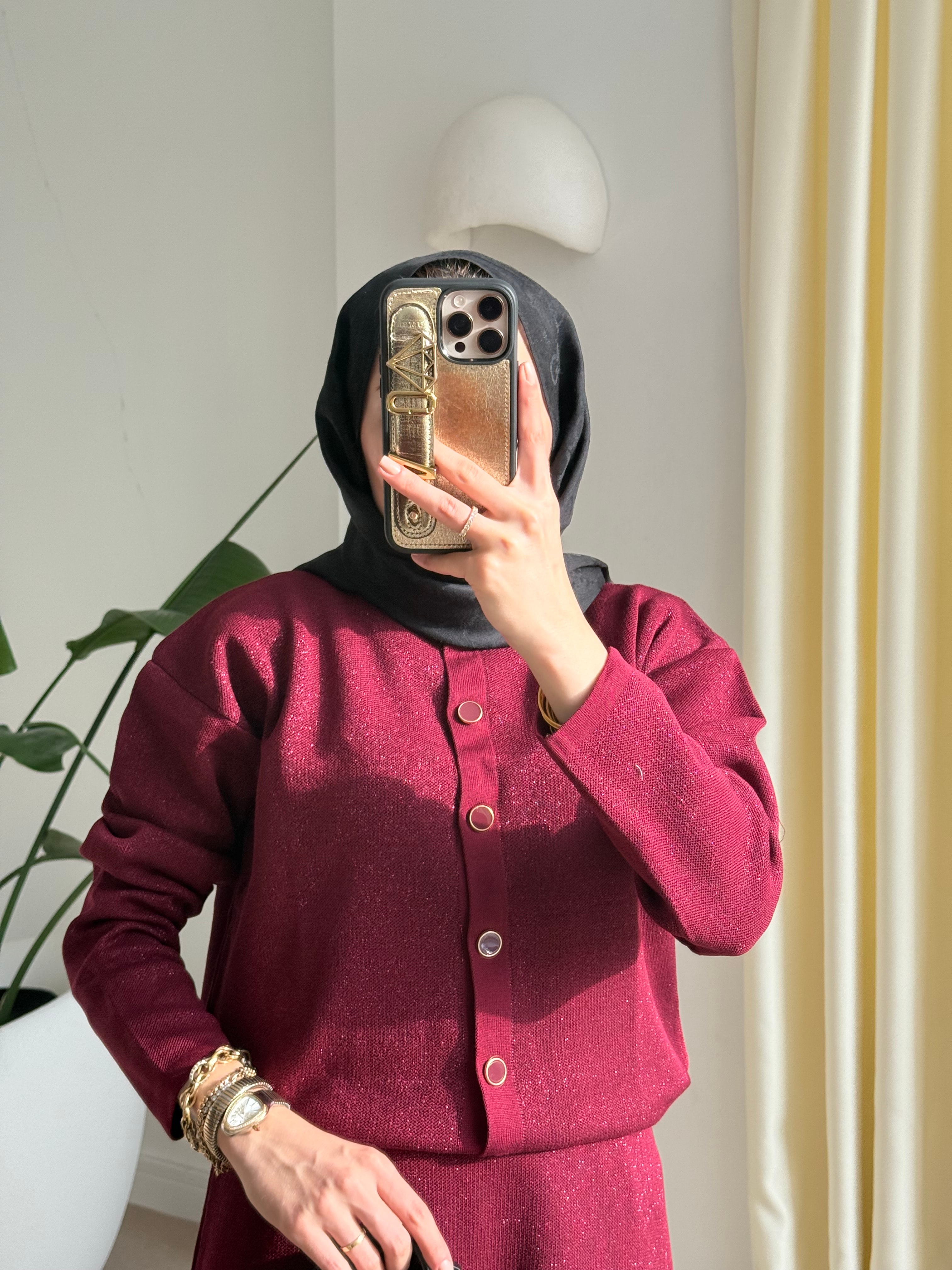 Simli Etekli Takım siyah