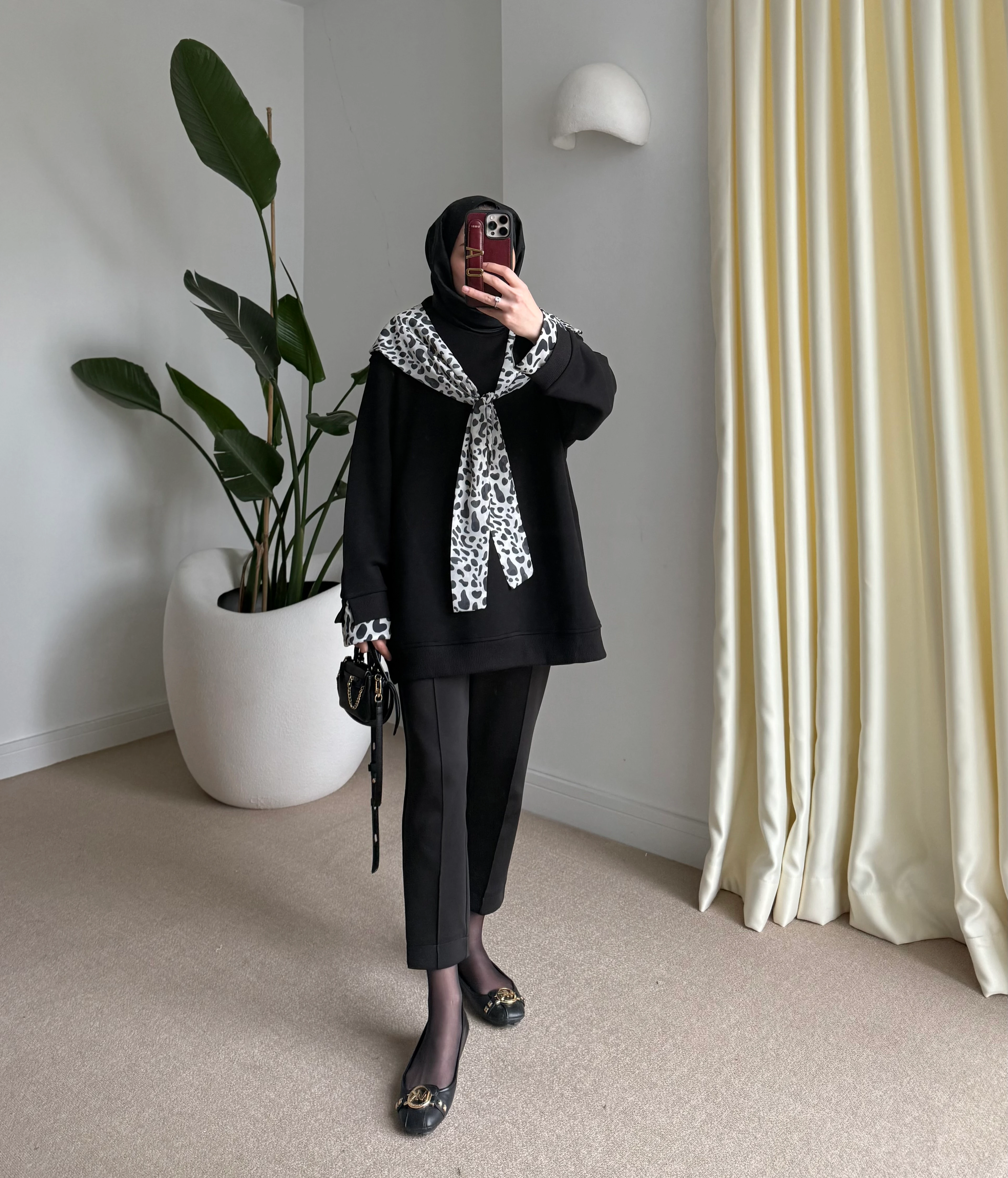 Fularlı Sweat Siyah