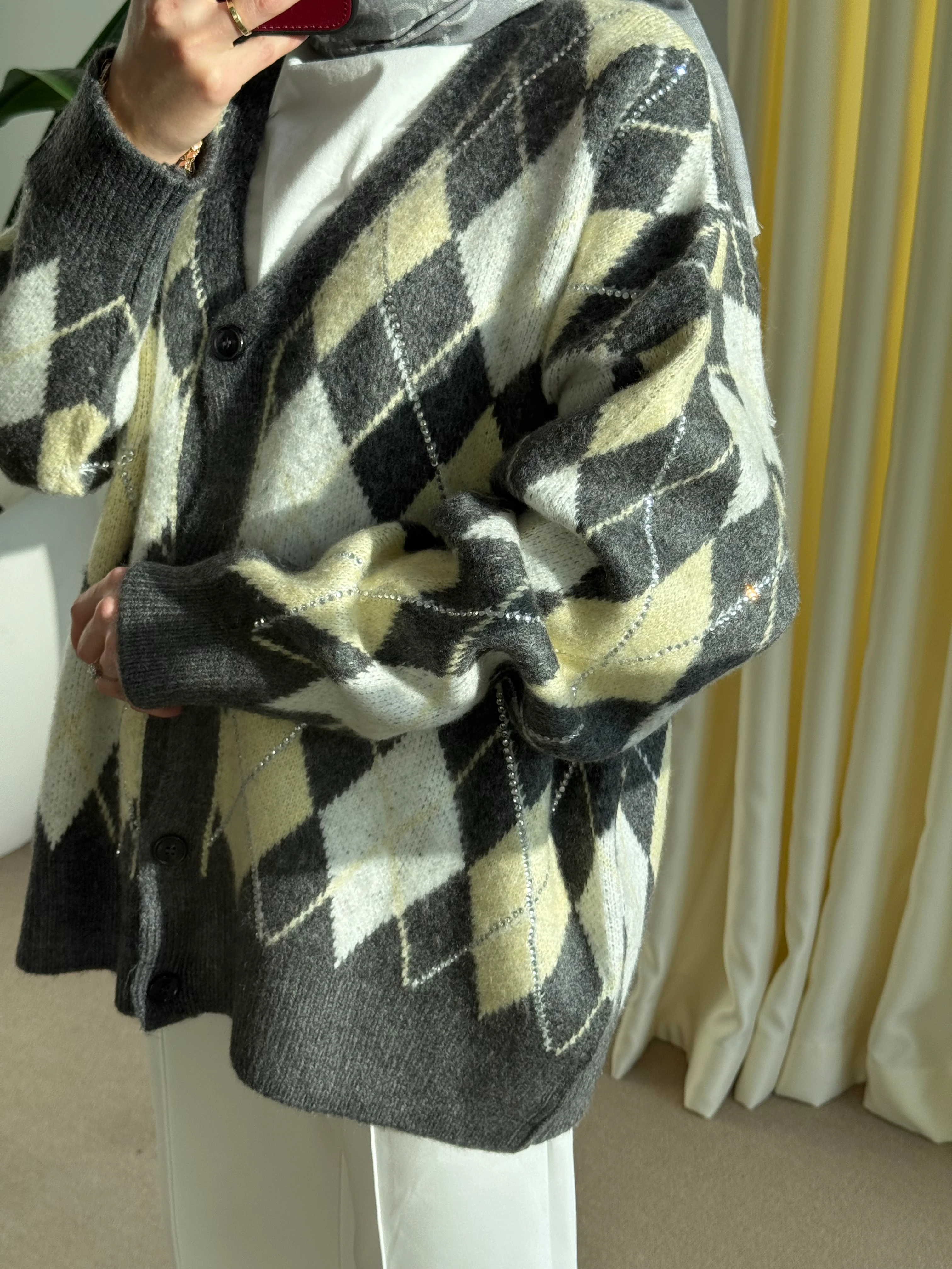 Taşlı Baklava Hırka