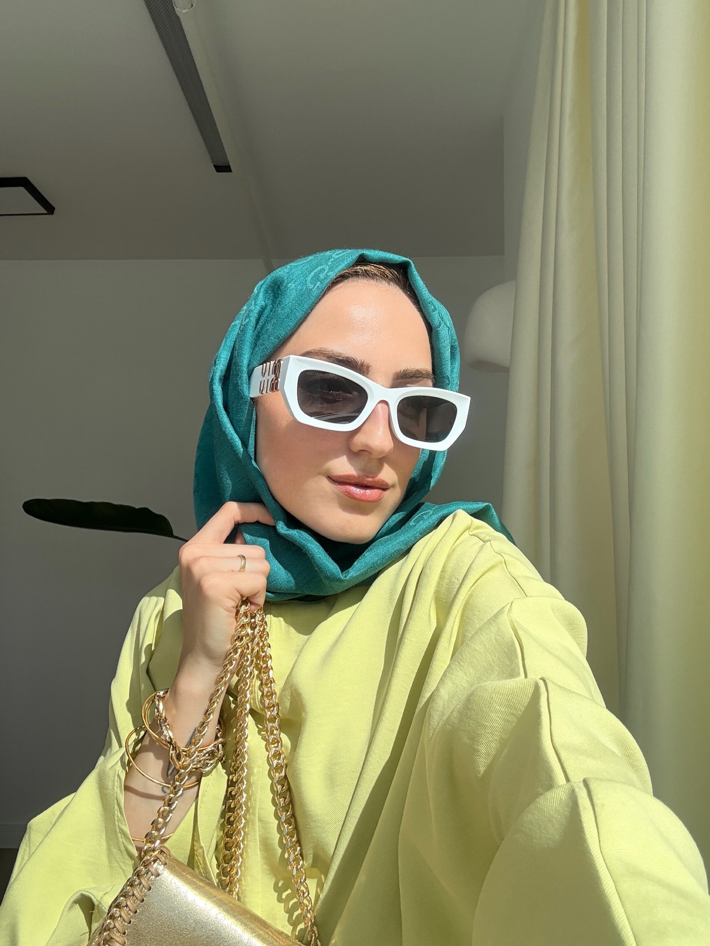 Yarasa Kol Elbise Yağ Yeşili
