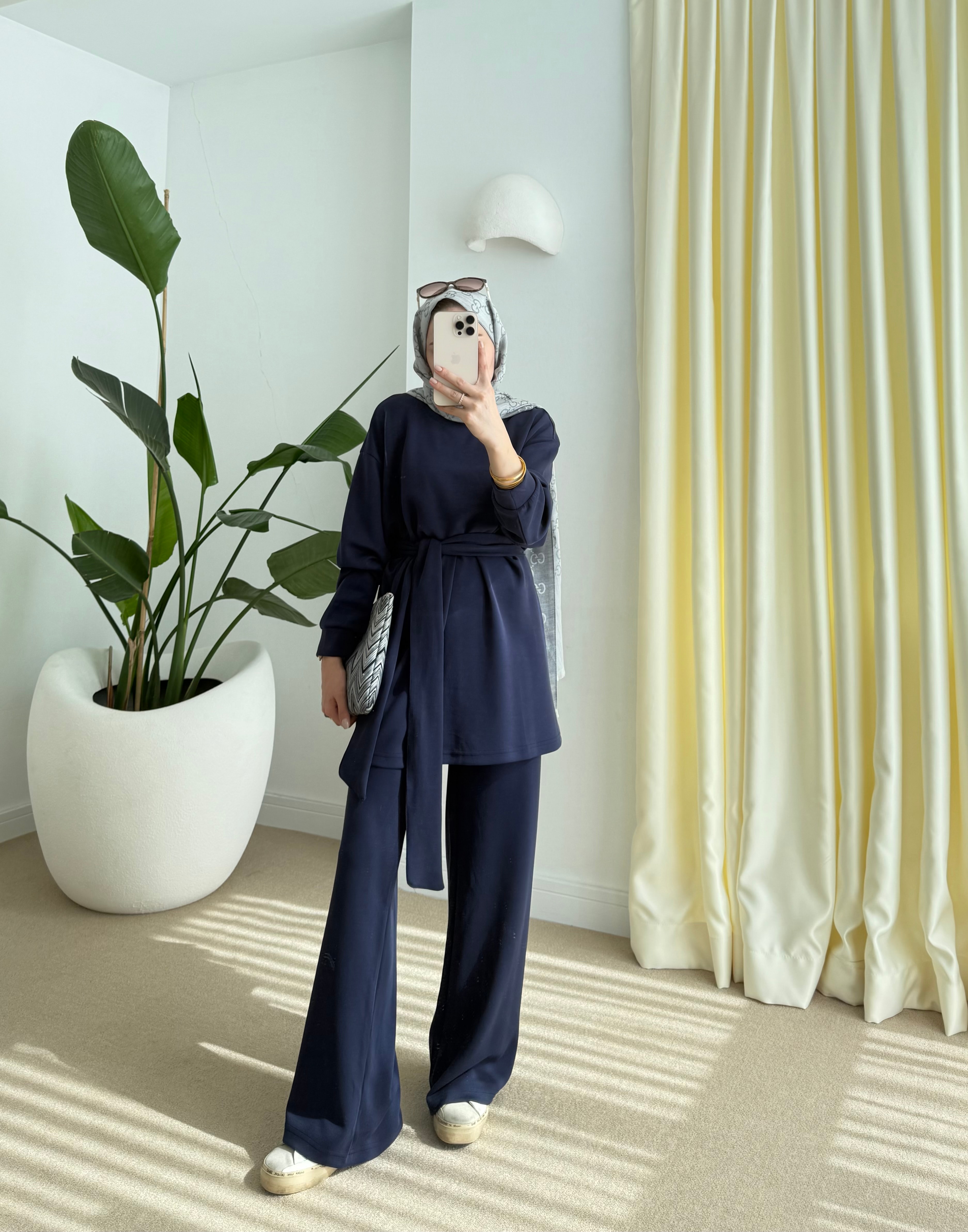 Kuşaklı Modal Takım Lacivert