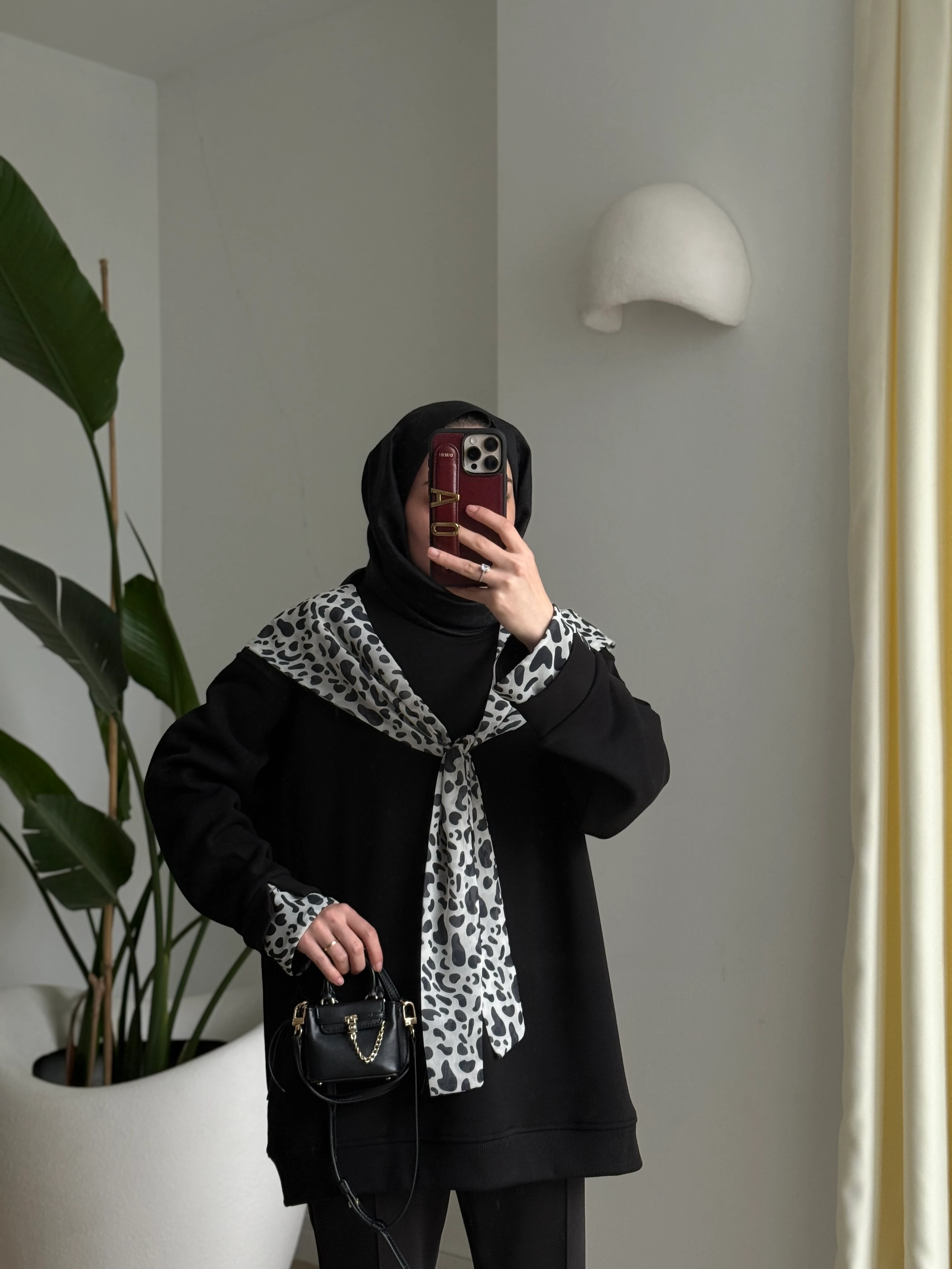 Fularlı Sweat Siyah