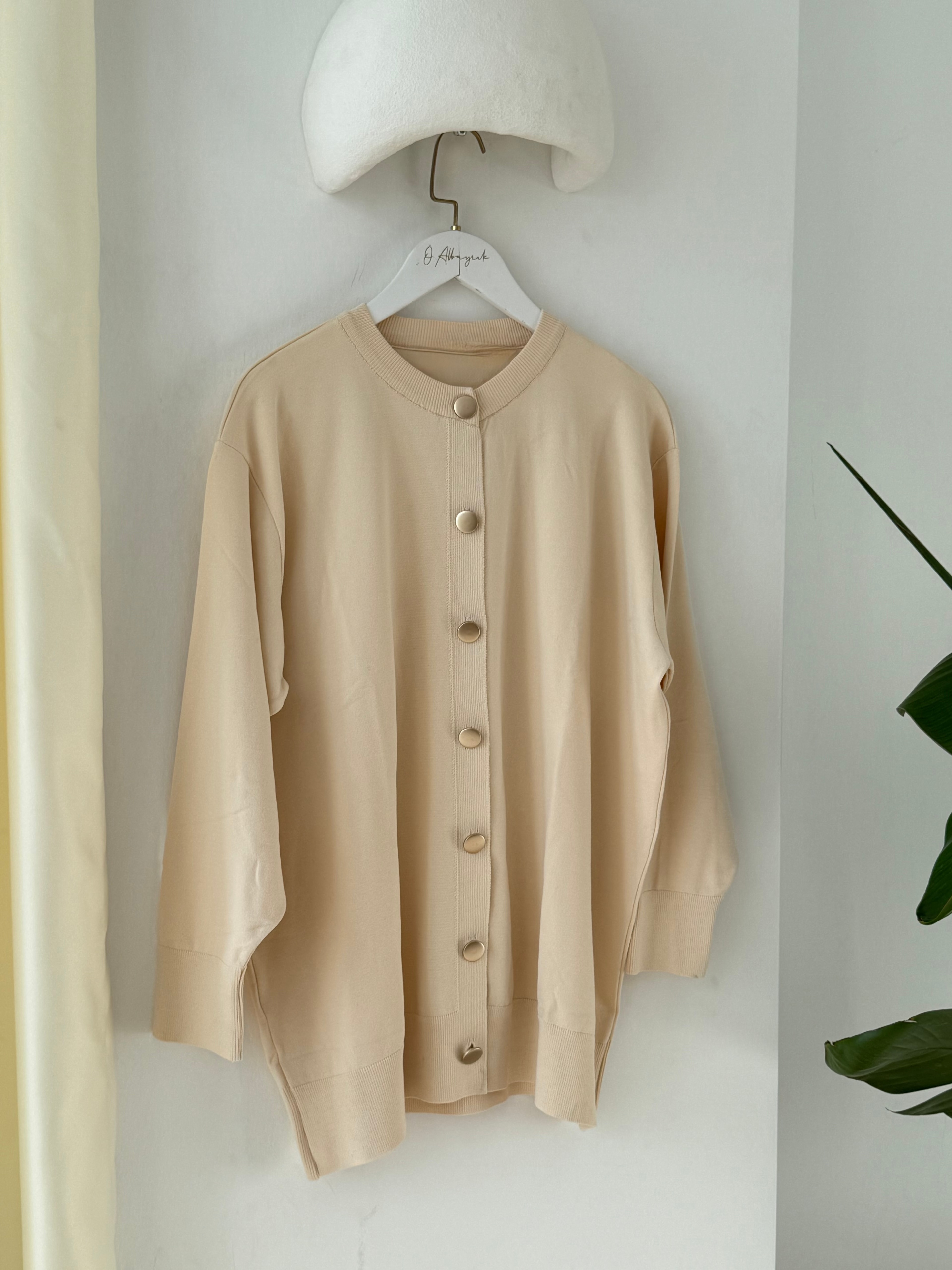 Merserize hırka Krem