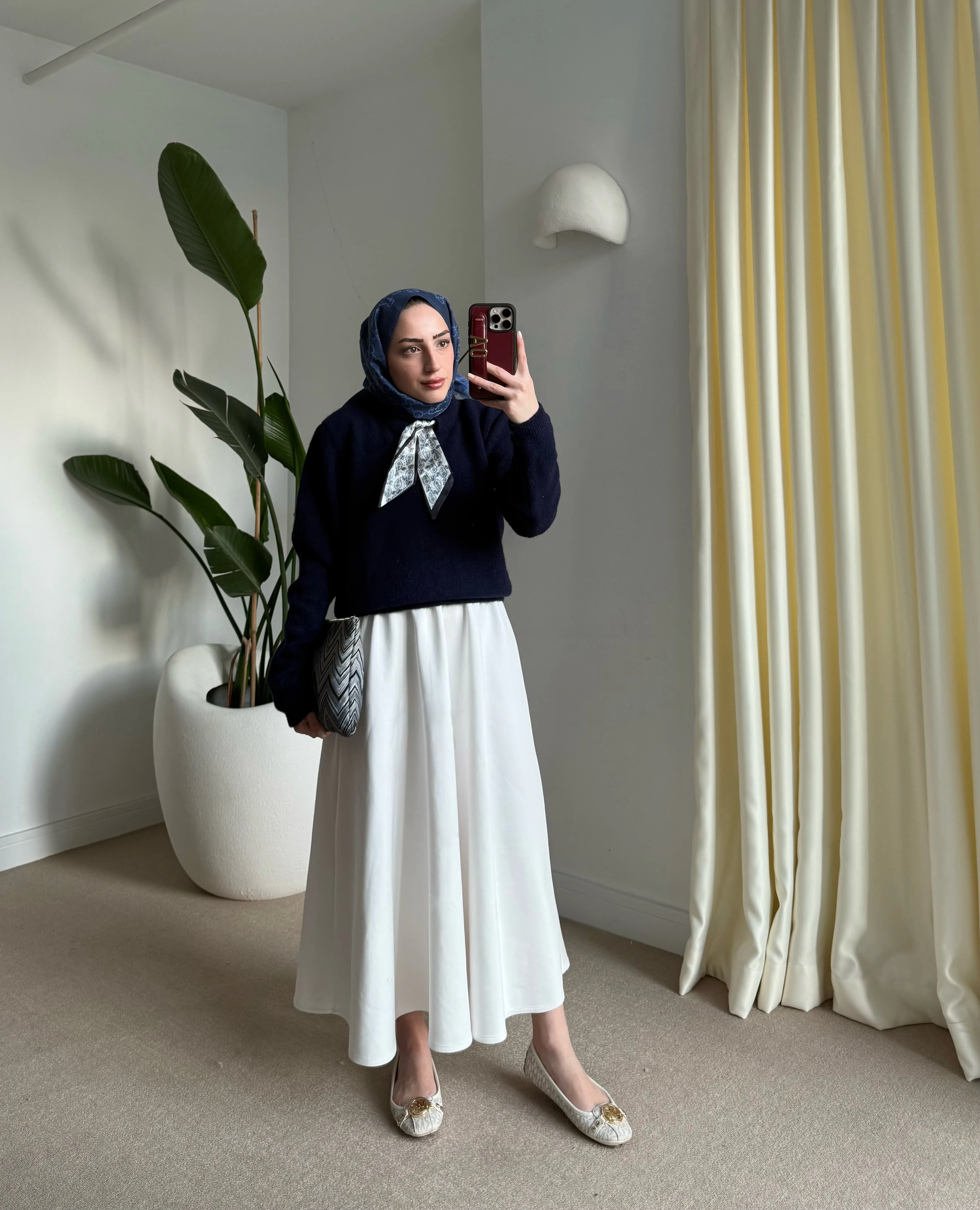 Fularlı Kazak Lacivert 