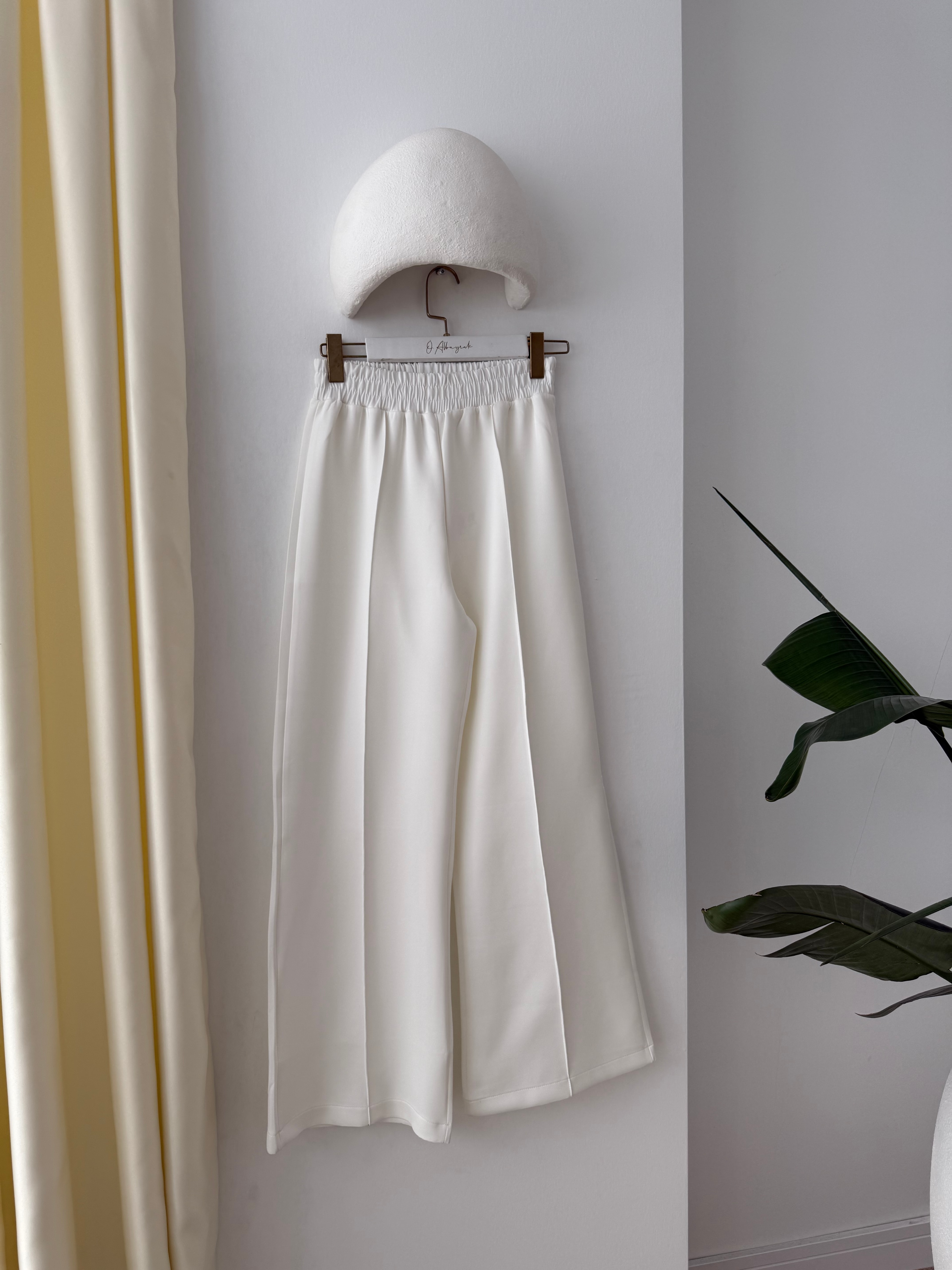 Palazzo pantolon Scuba Beyaz