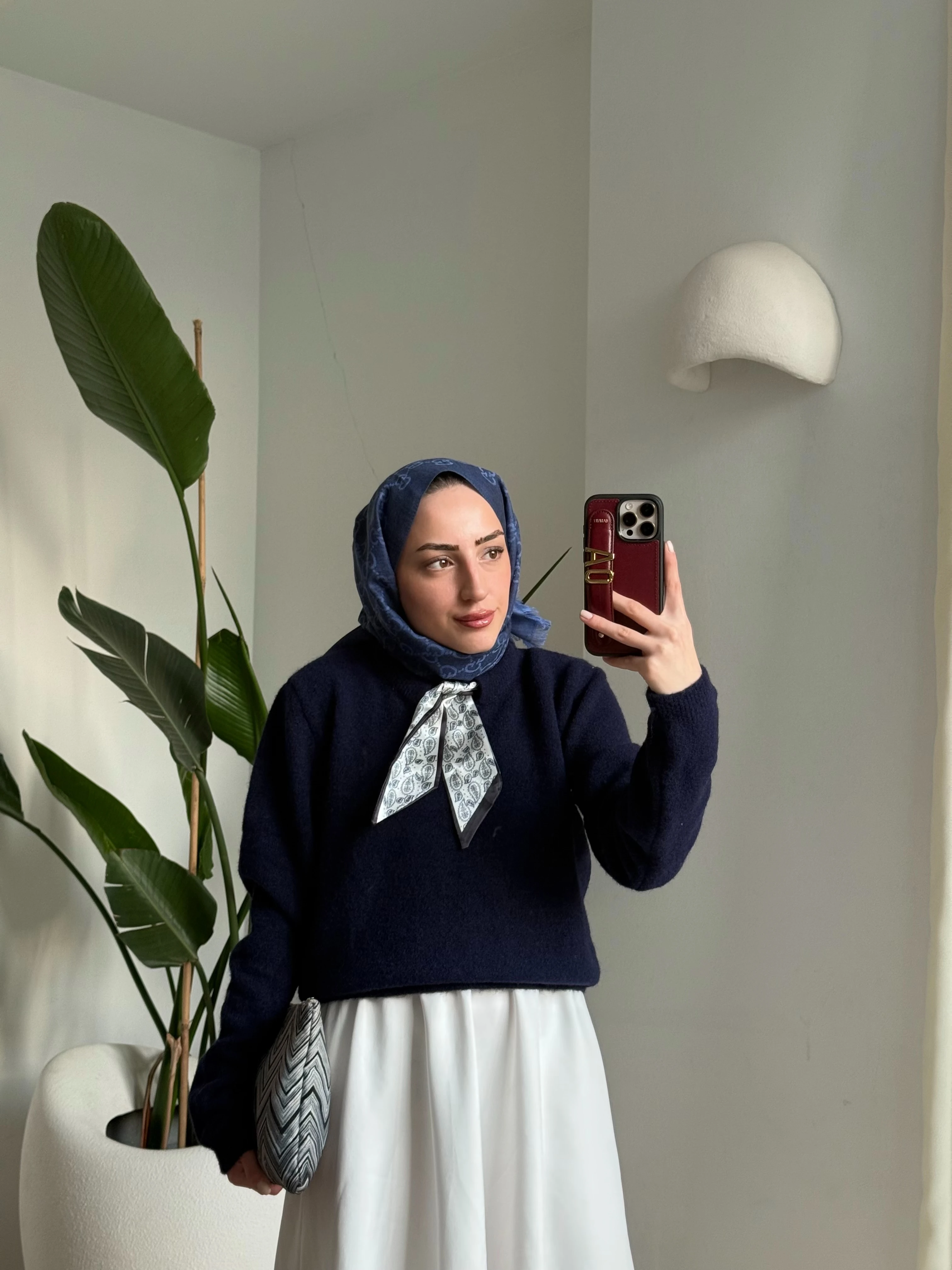 Fularlı Kazak Lacivert 