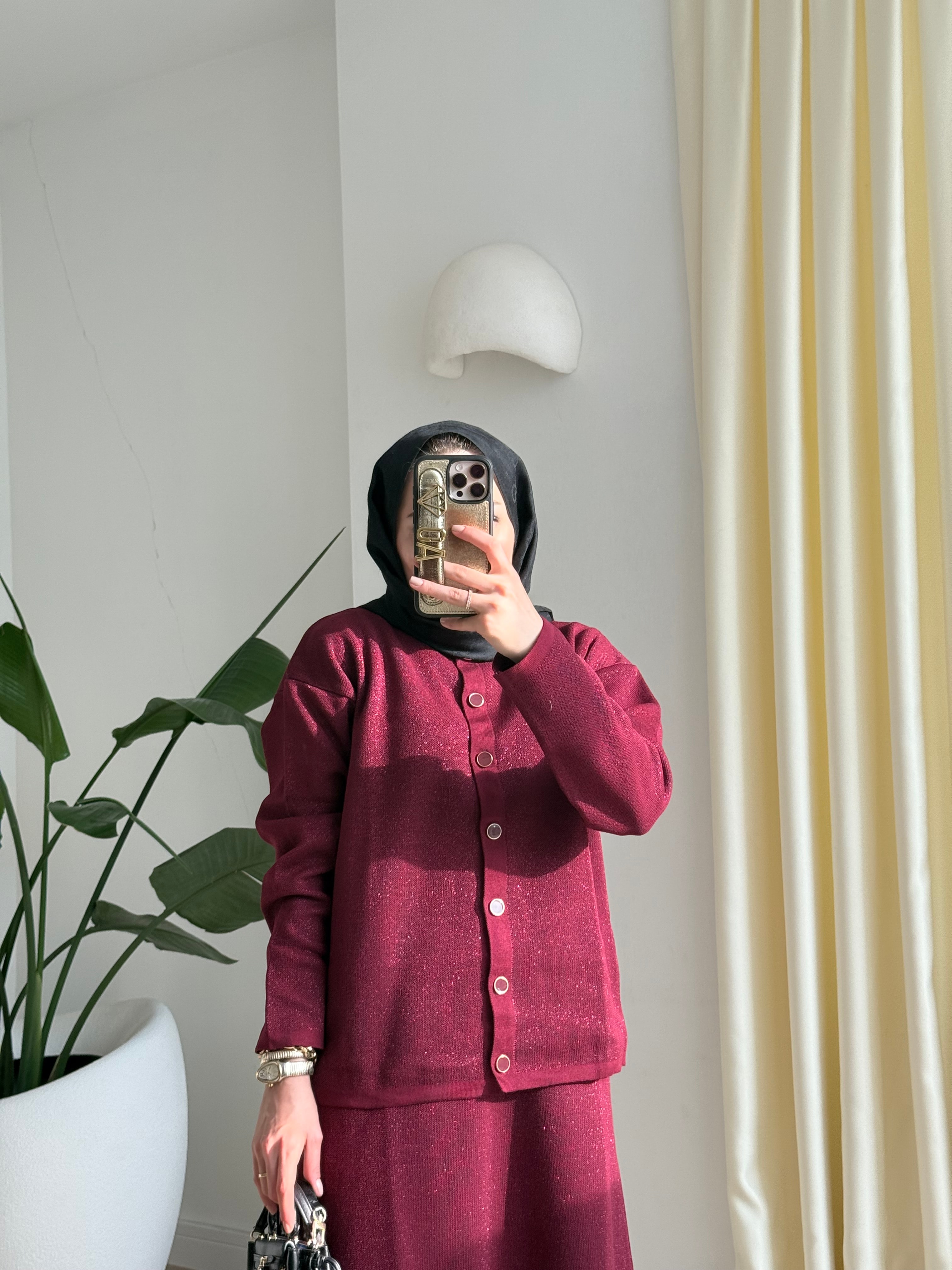 Simli Etekli Takım siyah