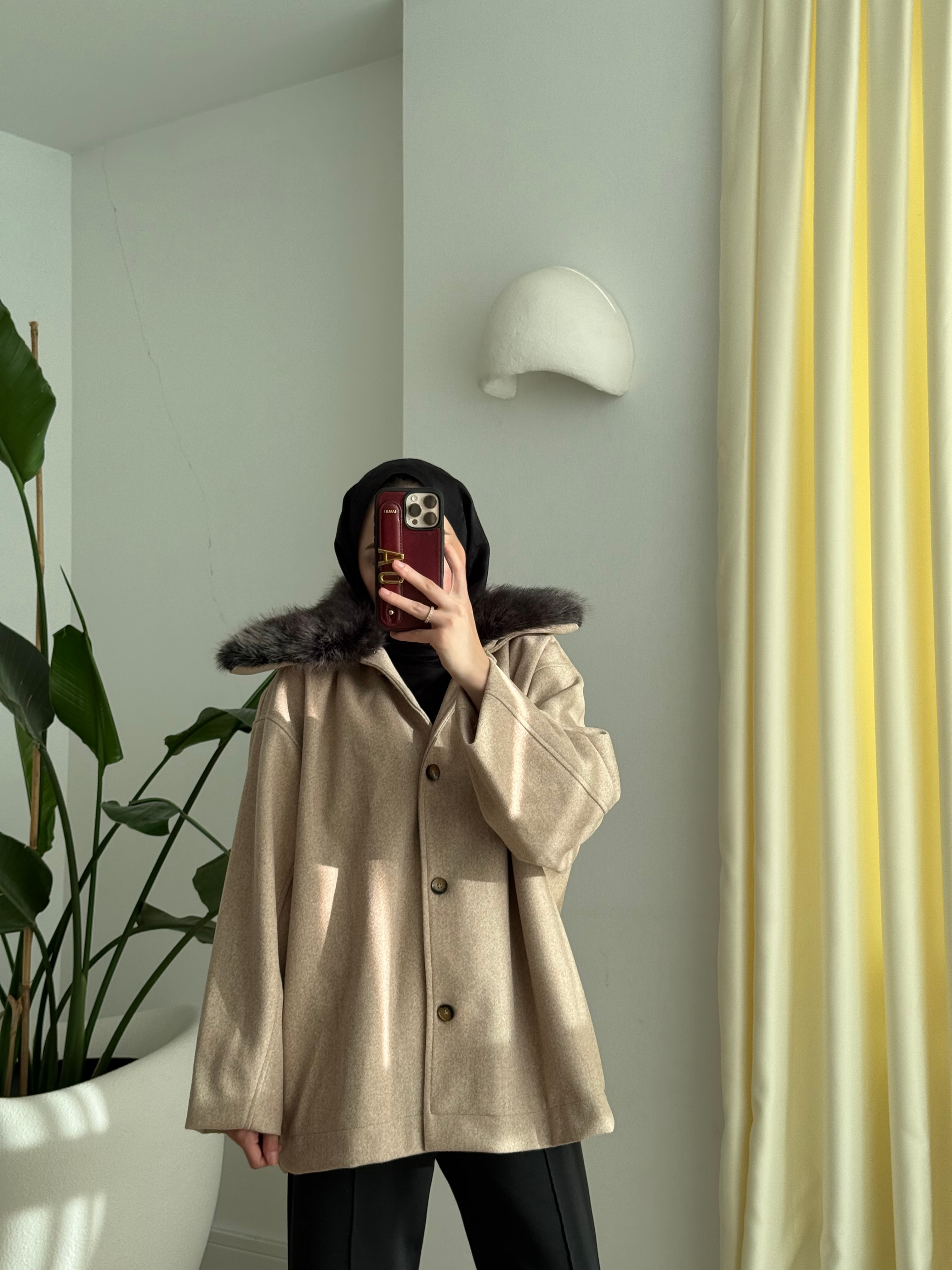 Kaşe Kürklü Kaban Vizon