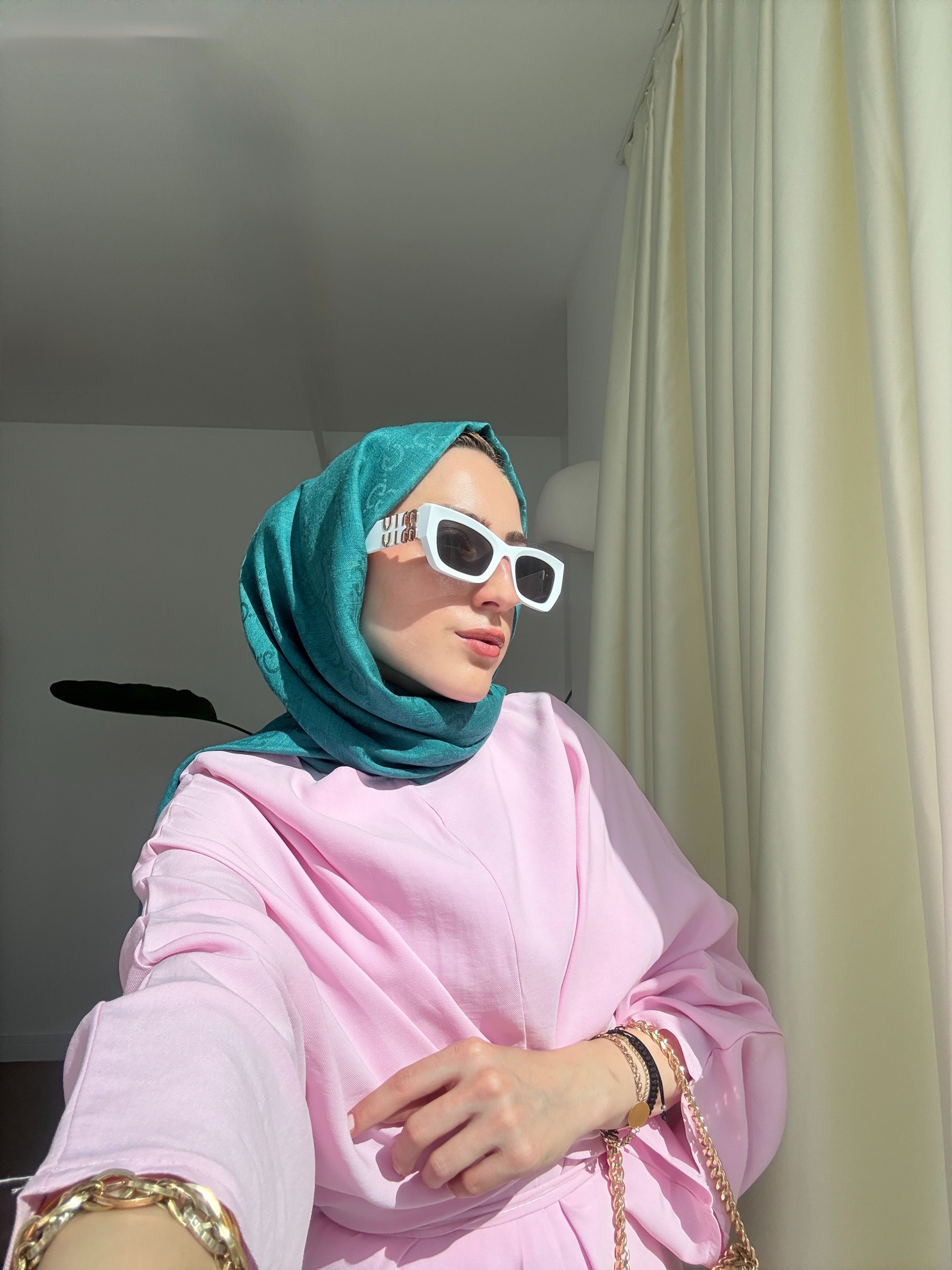 Yarasa Kol Elbise Pembe