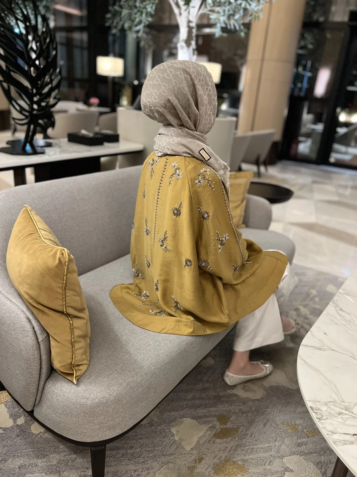 İşlemeli Kimono Yağ Yeşili
