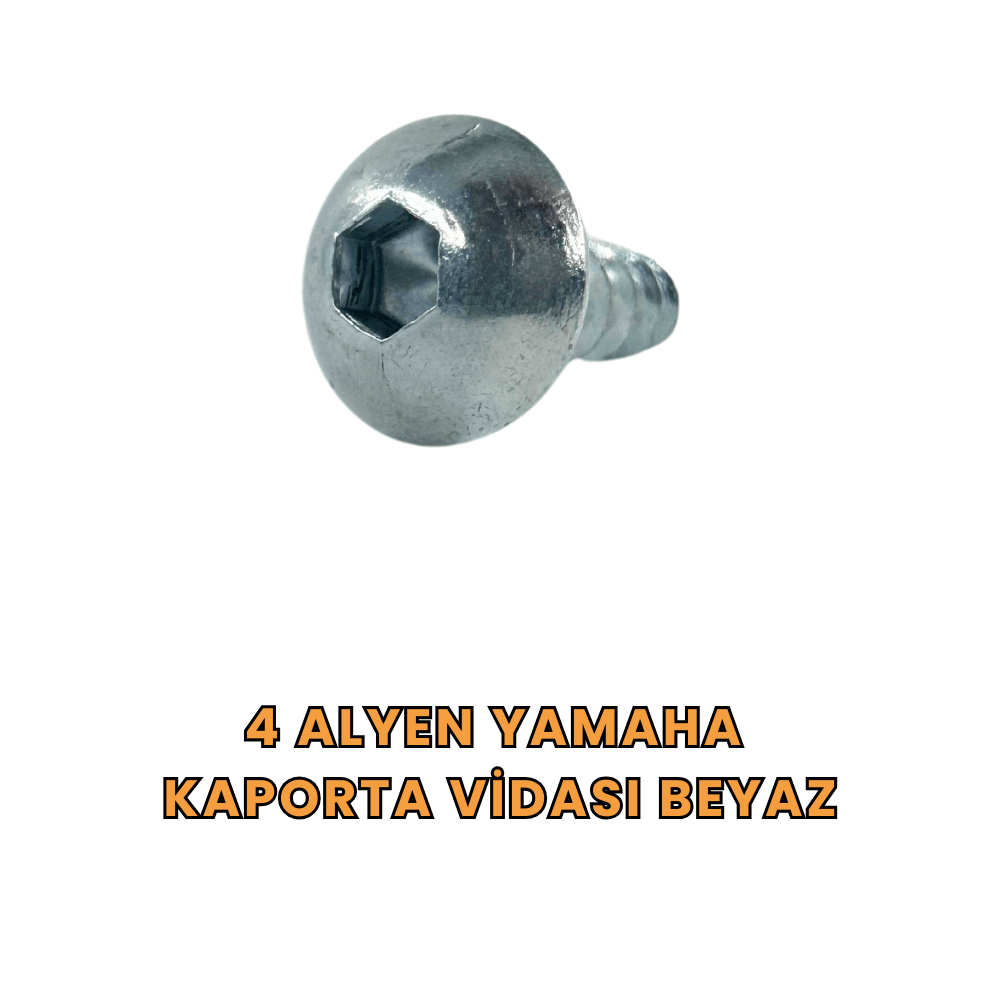 4 Alyen YAMAHA Kaporta Vidası Beyaz 50'li Paket