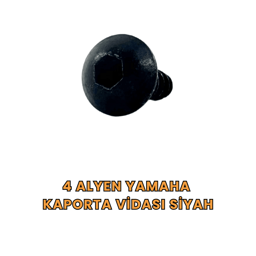 4 Alyen YAMAHA Kaporta Vidası Siyah 50'li Paket