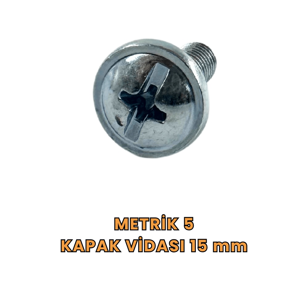 METRİK 5X 15mm KAPAK VİDASI 100'LÜ PAKET