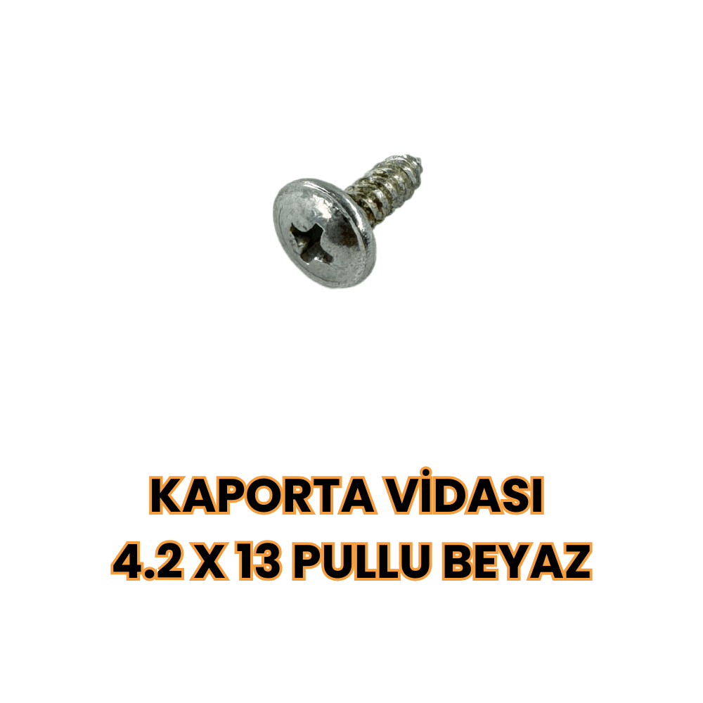 KAPORTA VİDASI 4.2 X 13 BEYAZ PULLU 100'LÜ PAKET