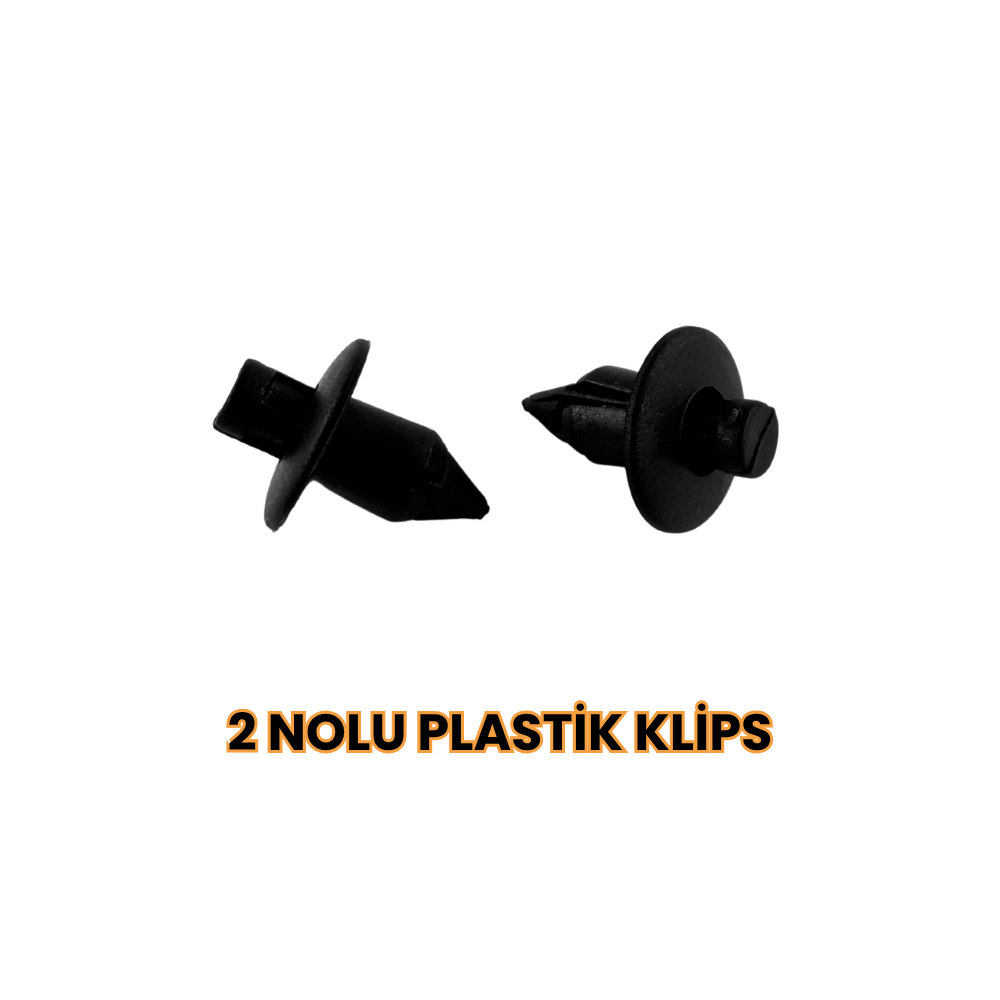 2 Nolu Plastik Klips | Universal Montaj Klipsi | 100’lü Toptan Paket